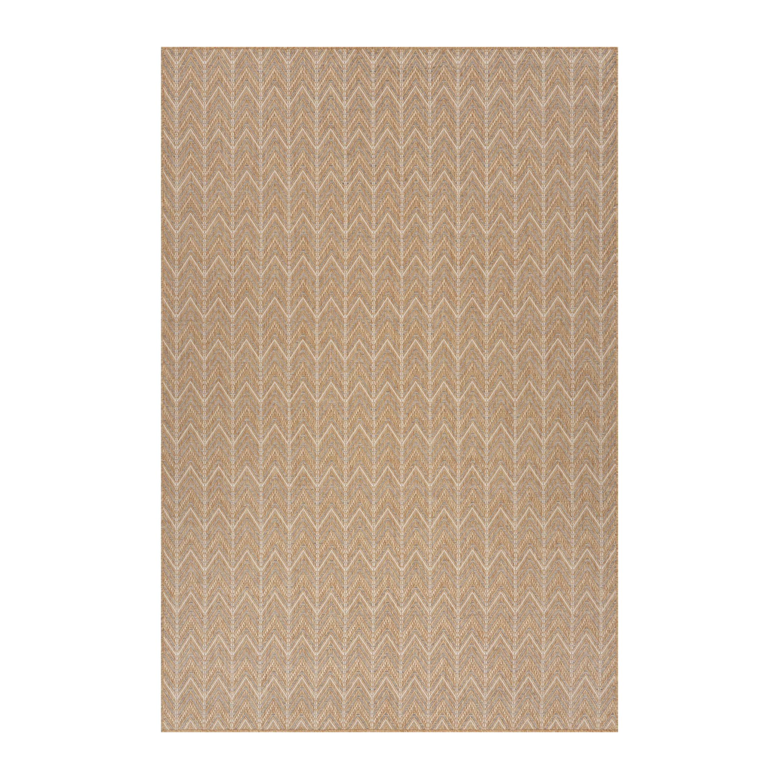 Katie Chevron Outdoor Rug polypropylene gray and natural pattern full size