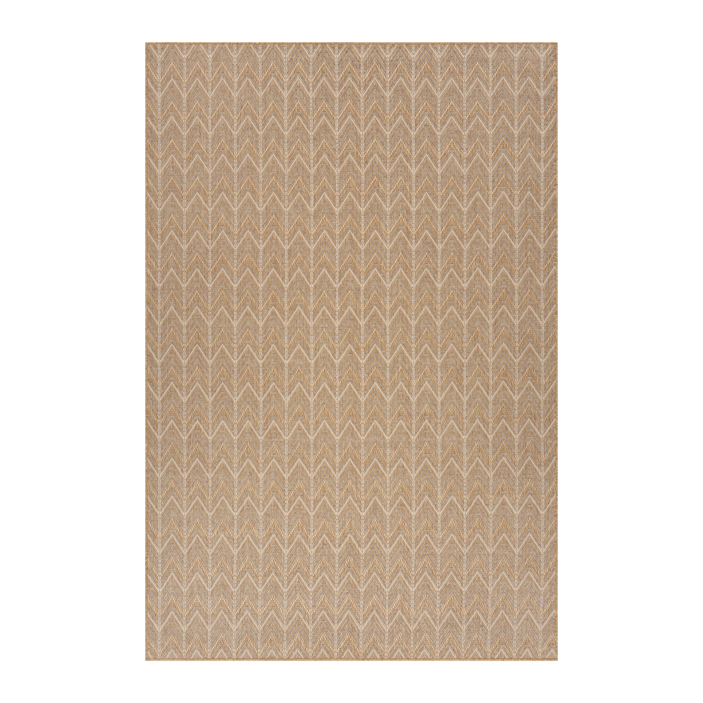Katie Chevron Outdoor Rug polypropylene gray and natural pattern full size