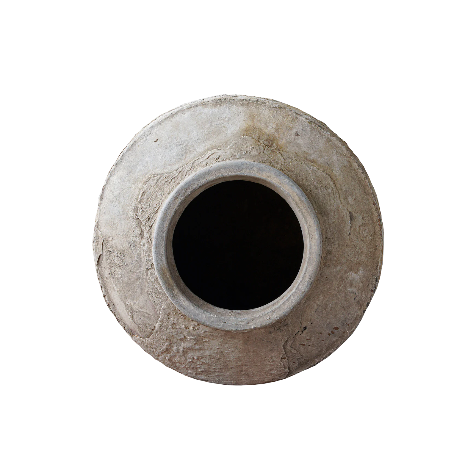 Medium White Clay Water Pot top