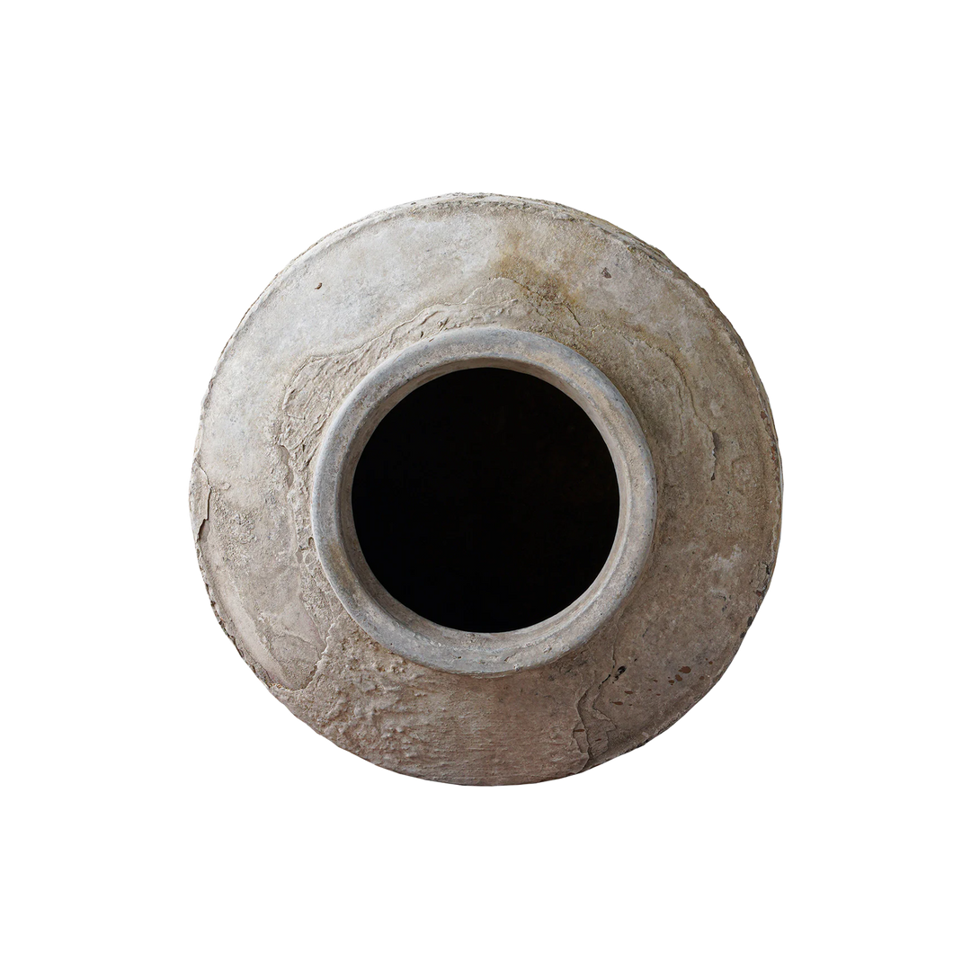 Medium White Clay Water Pot top