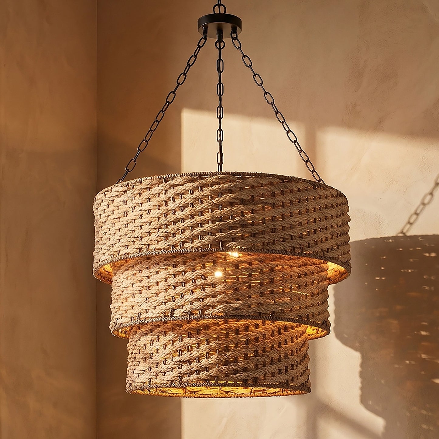 Mia Three Tiered Braided Chandelier lifestyle photo