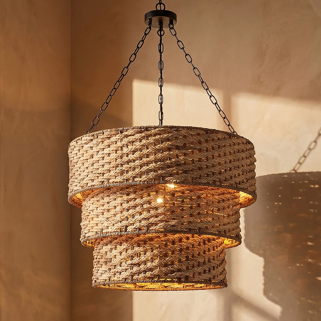 Mia Three Tiered Braided Chandelier lifestyle photo