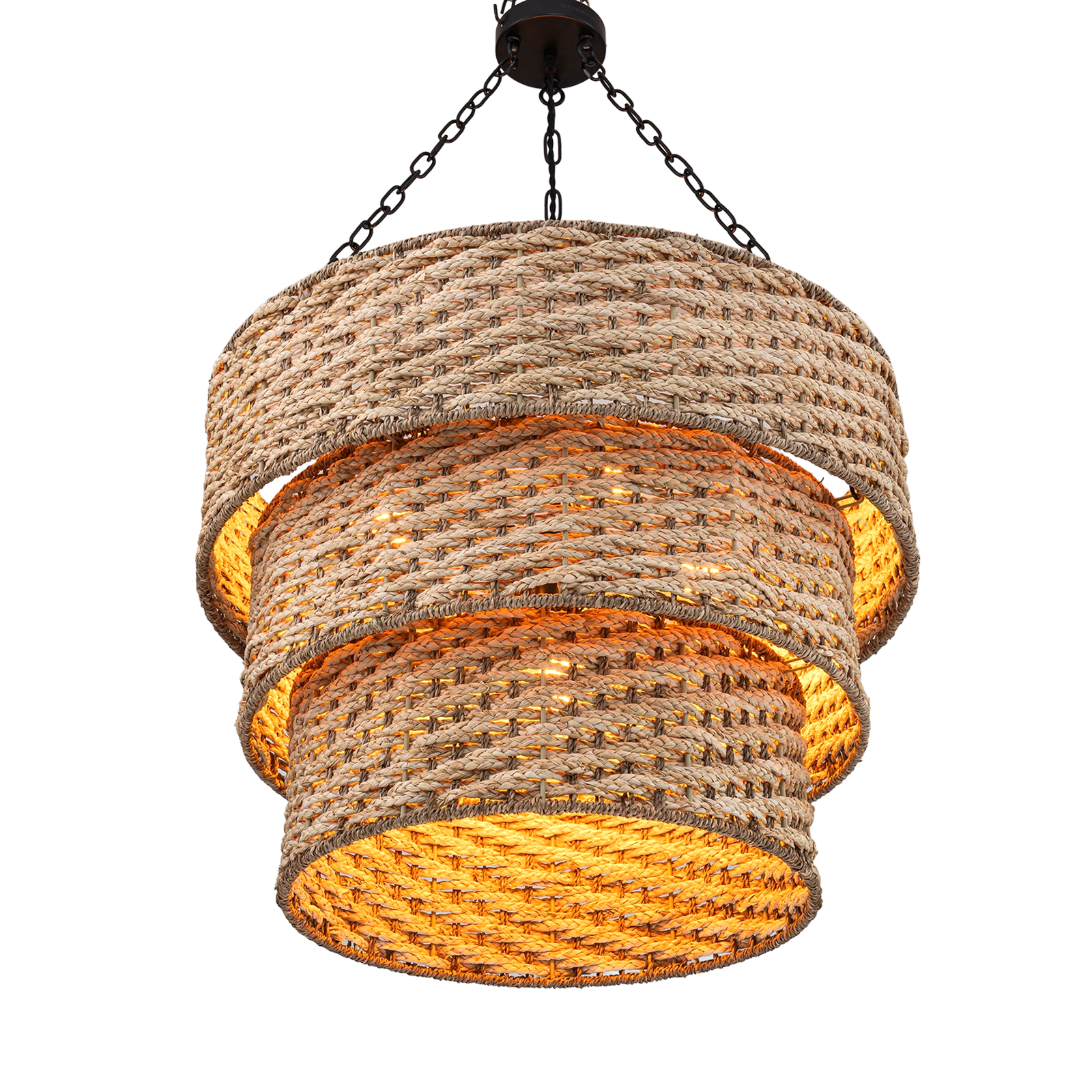 Mia Three Tiered Braided Chandelier underside