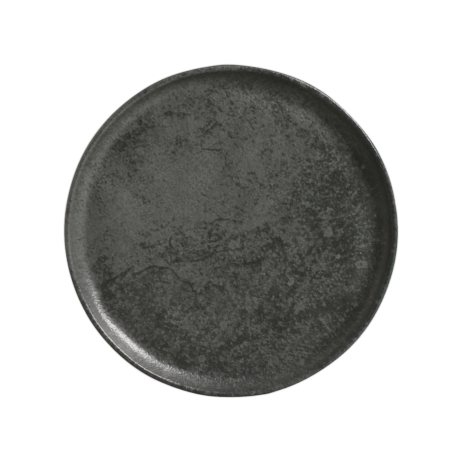 Organic Dessert Plate Charcoal speckled gray stoneware