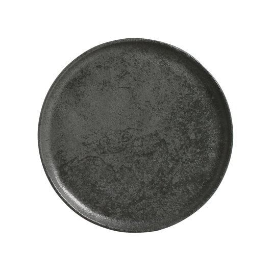 Organic Dessert Plate Charcoal speckled gray stoneware