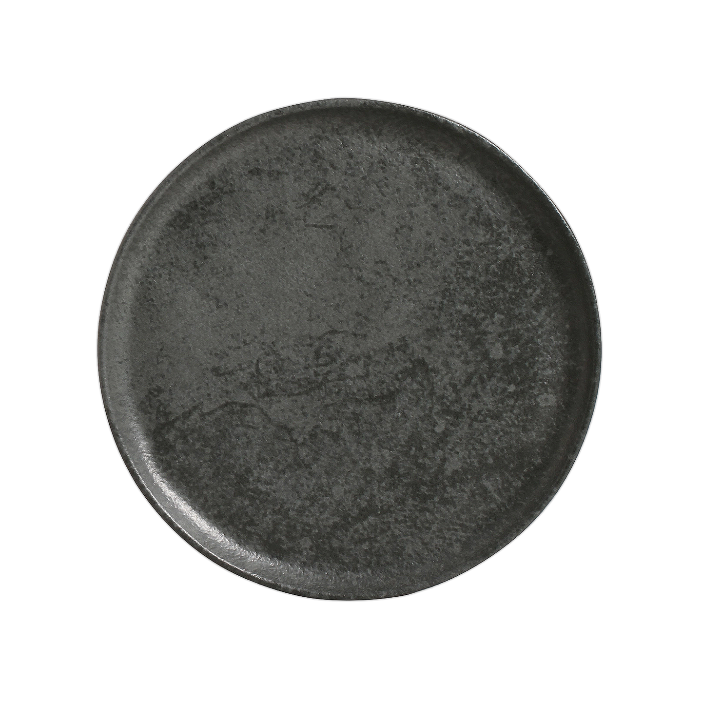 Organic Dessert Plate Charcoal speckled gray stoneware