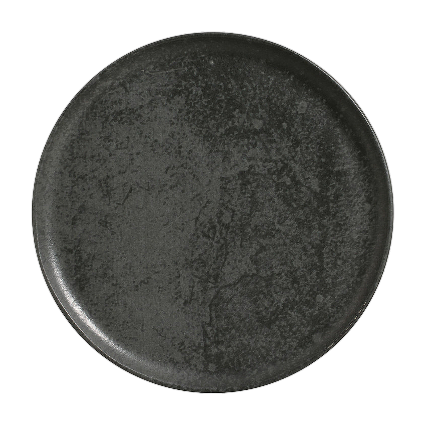 Organic Dinner Plate Charcoal speckled gray stoneware