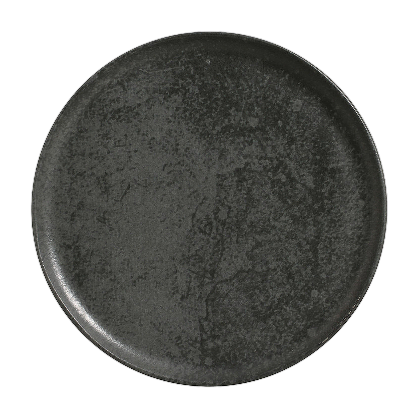 Organic Dinner Plate Charcoal speckled gray stoneware