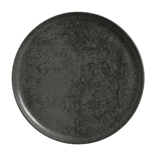 Organic Dinner Plate Charcoal speckled gray stoneware