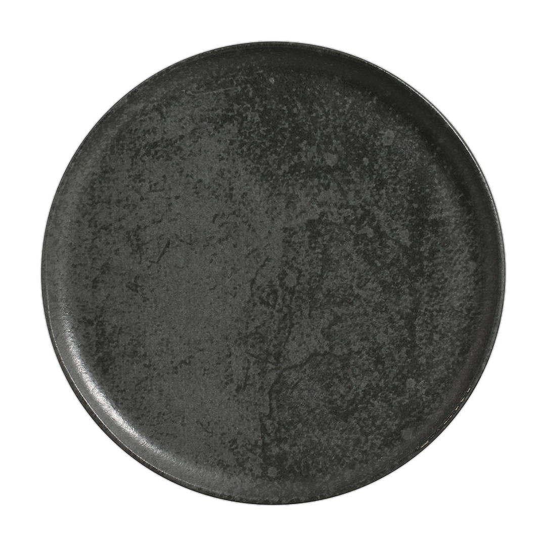 Organic Dinner Plate Charcoal speckled gray stoneware