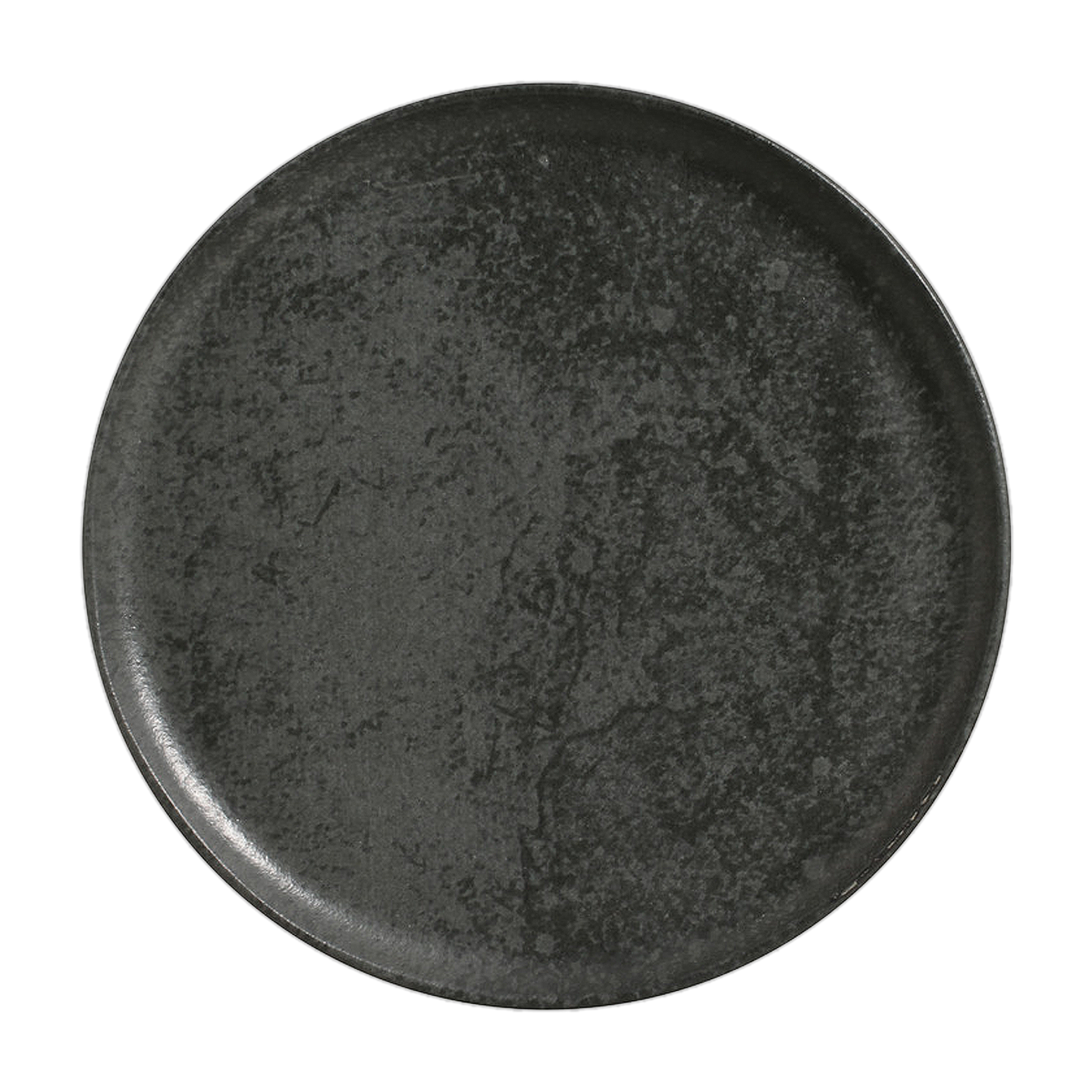 Organic Dinner Plate Charcoal speckled gray stoneware