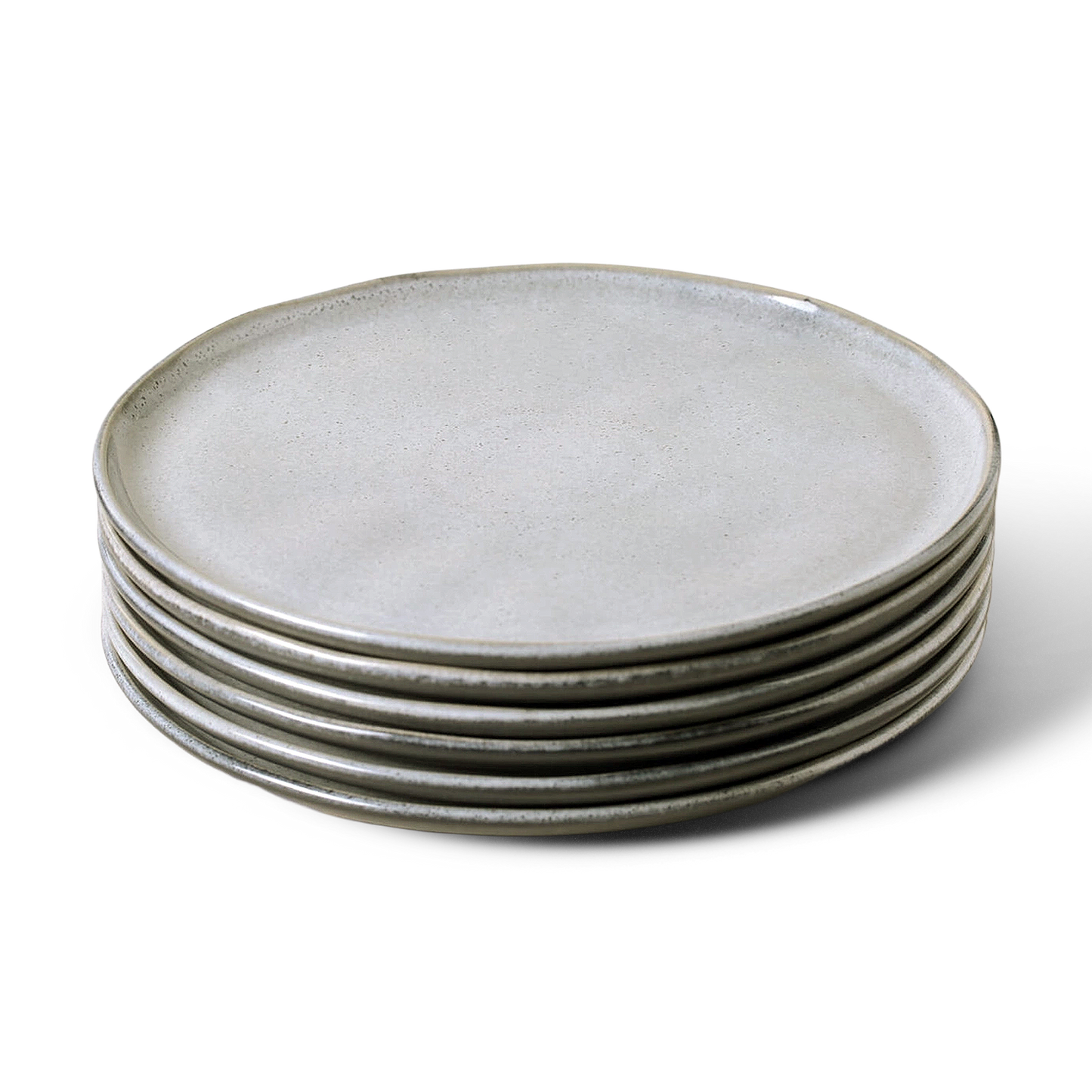 Organic Dinner Plate White Pepper stoneware set of 6
