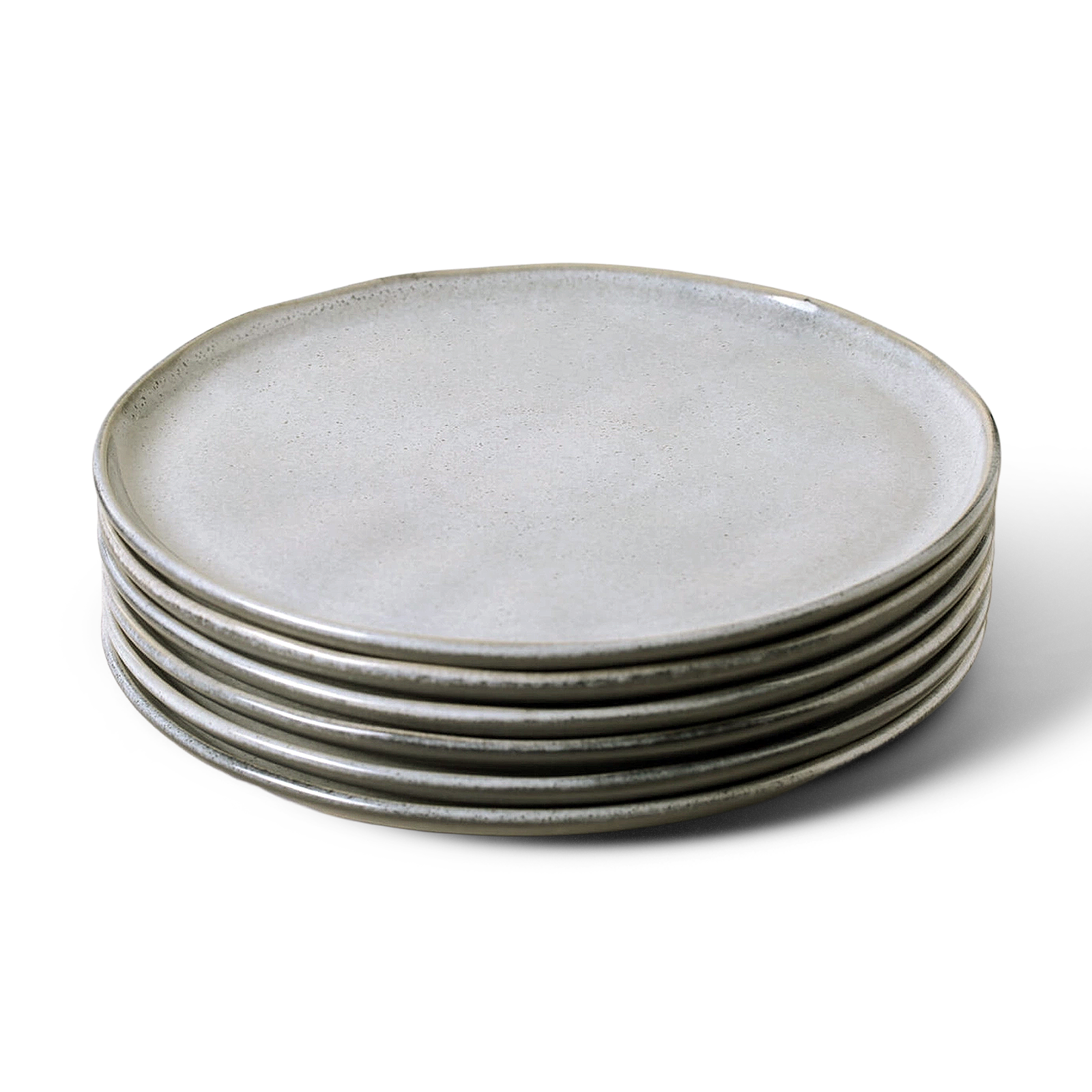 Organic Dinner Plate White Pepper stoneware set of 6