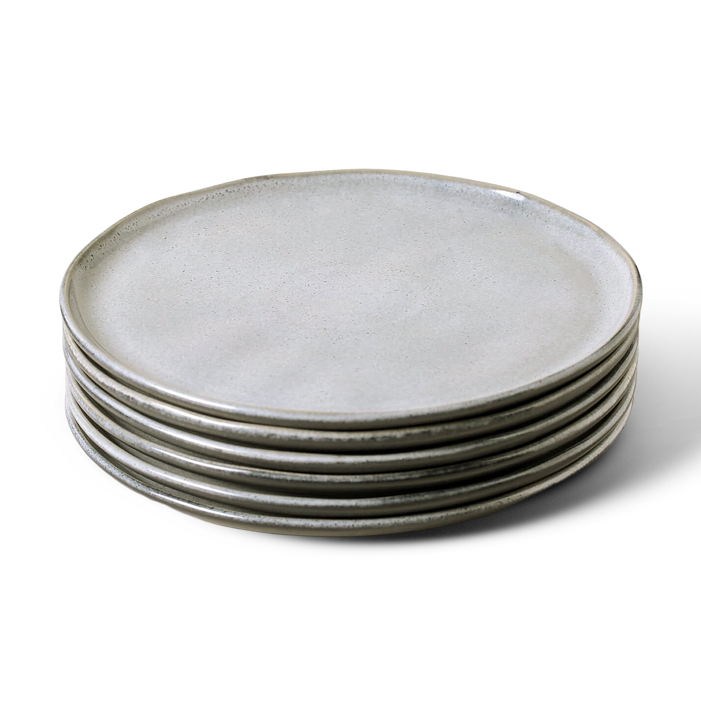 Organic Dinner Plate White Pepper stoneware set of 6