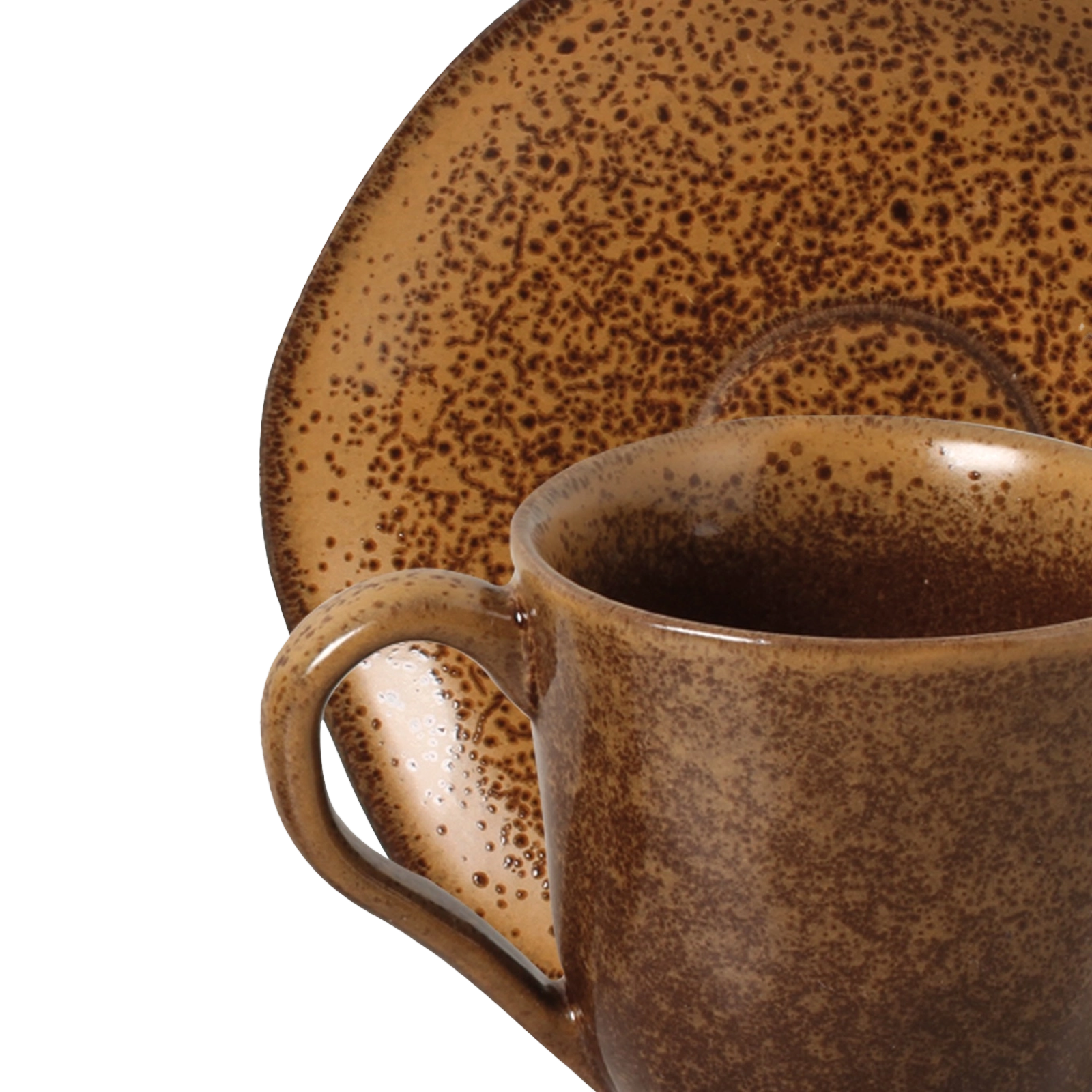 Organic Espresso Cup + Saucer Set of 4 detail