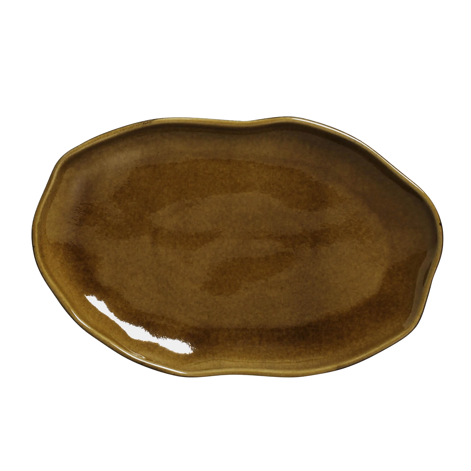 Organic Oval Platter Amber overhead