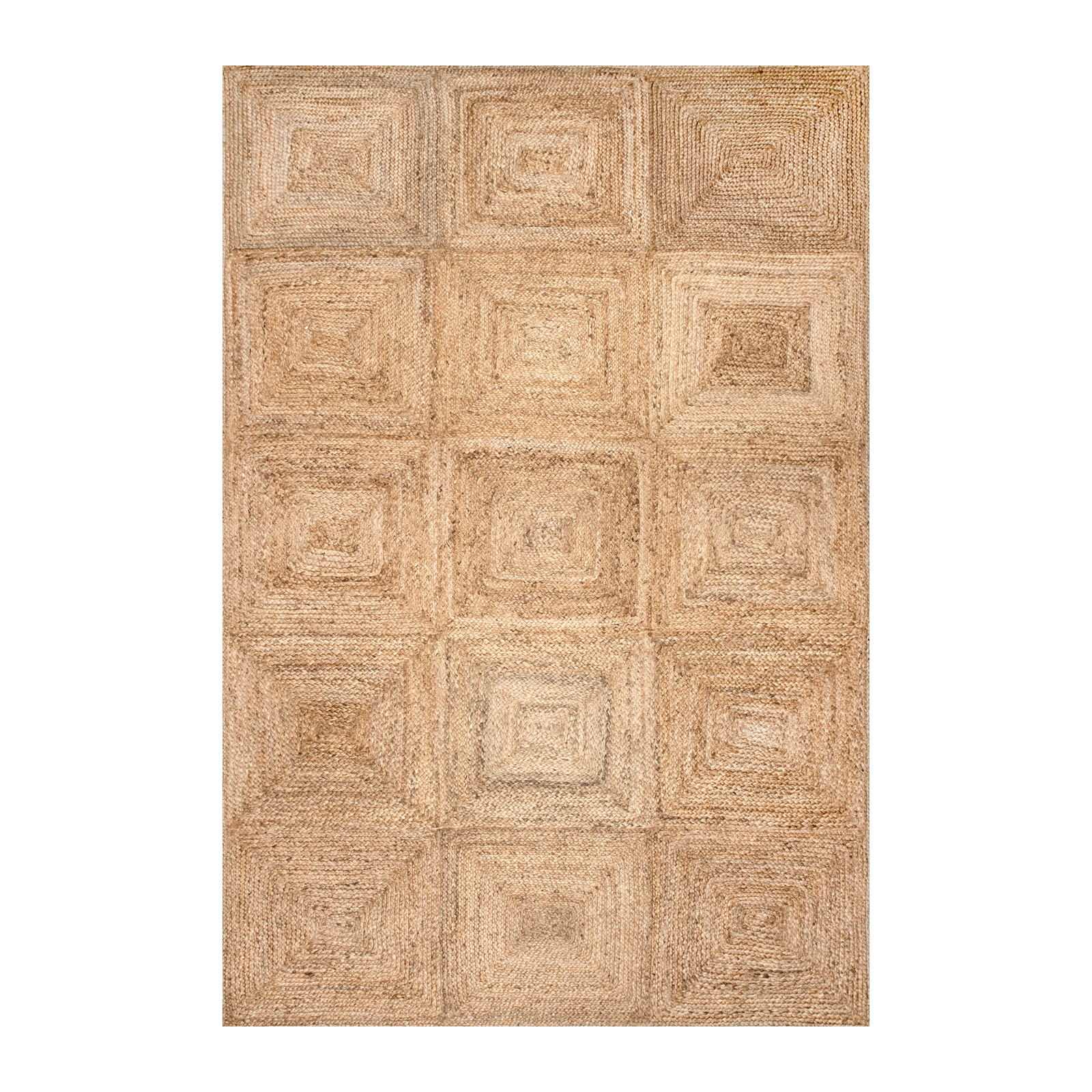 Palm Beach Tiled Natural Jute Rug full size