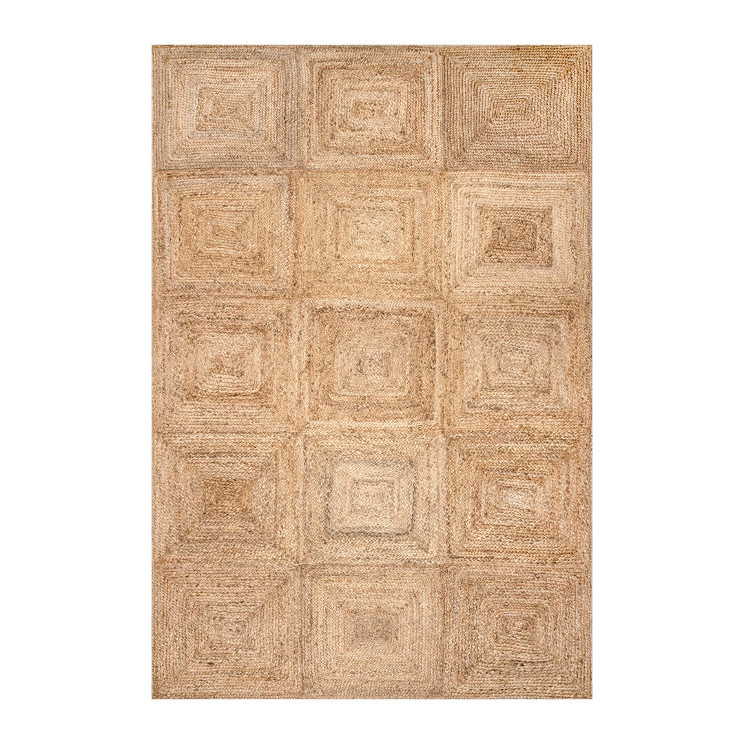 Palm Beach Tiled Natural Jute Rug full size