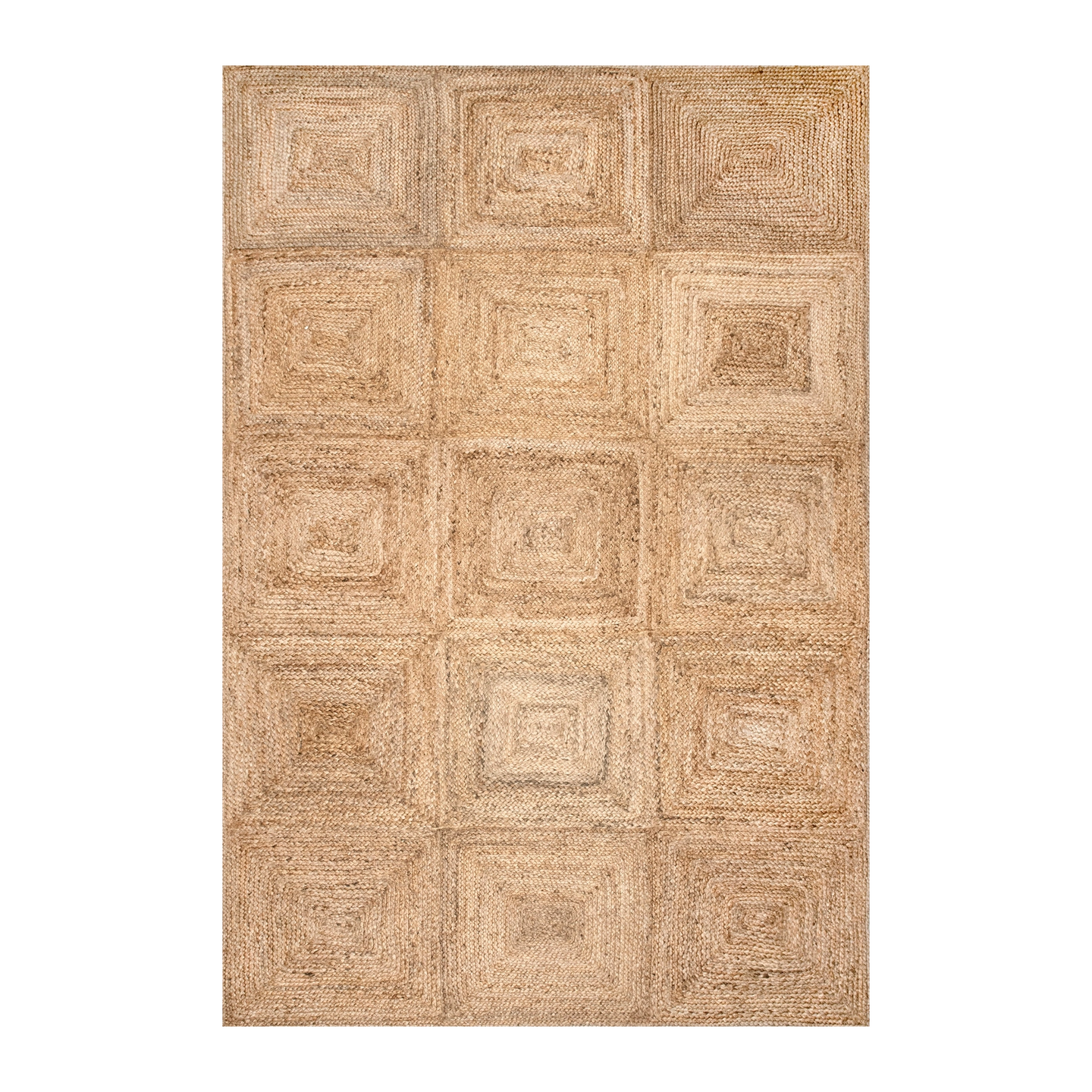 Palm Beach Tiled Natural Jute Rug full size
