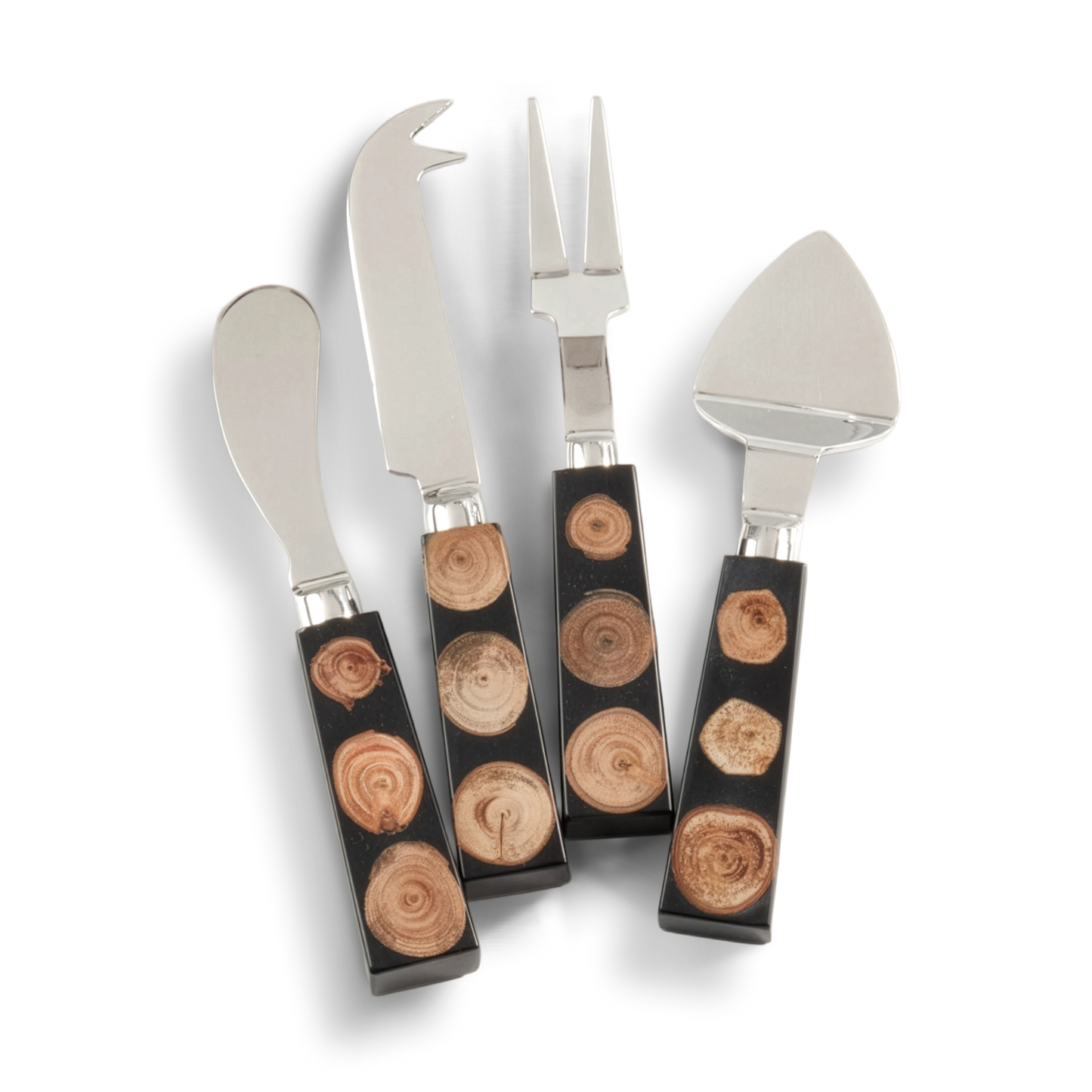 Radial Grain Cheese Cutlery Set of 4 arranged 
