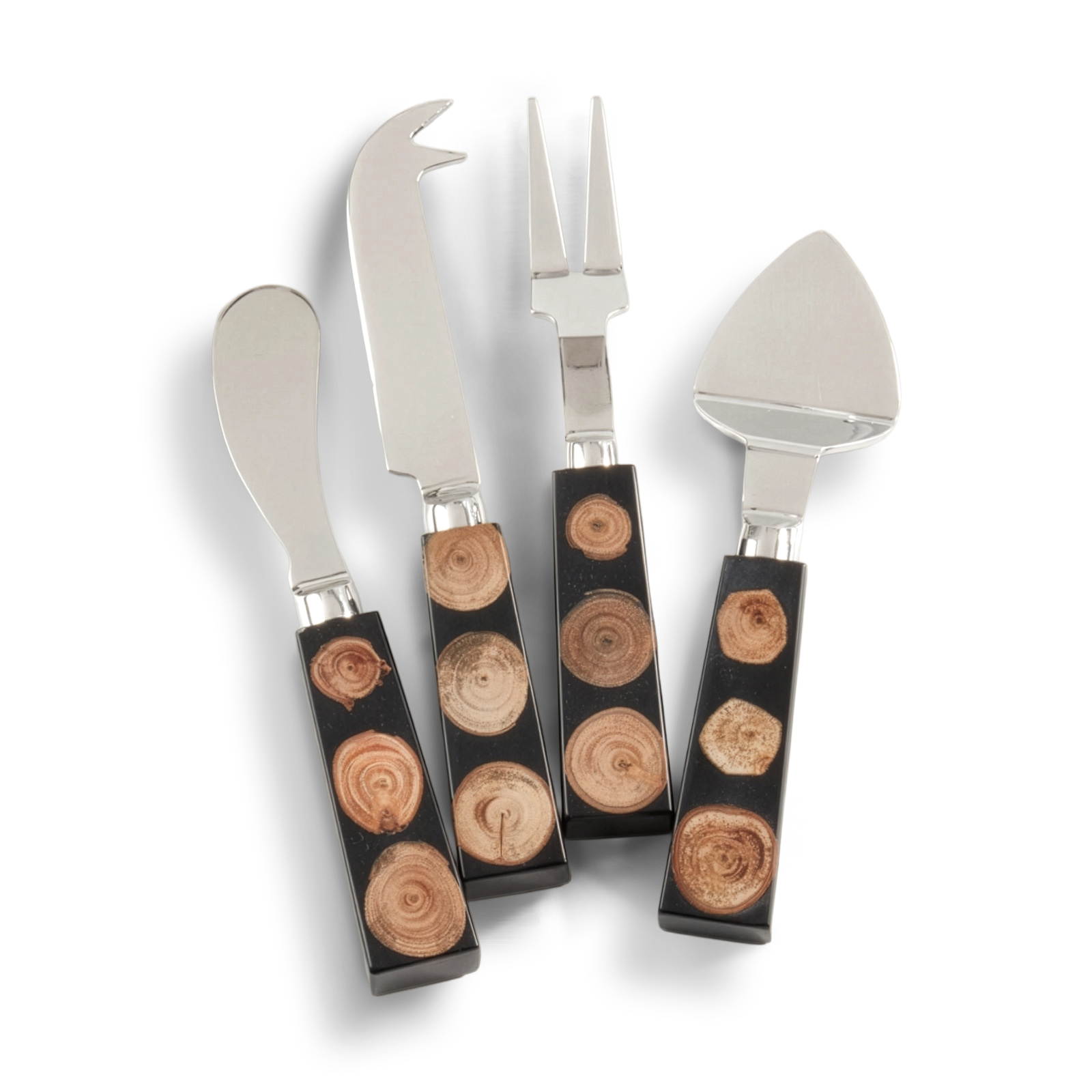 Radial Grain Cheese Cutlery Set of 4 arranged 