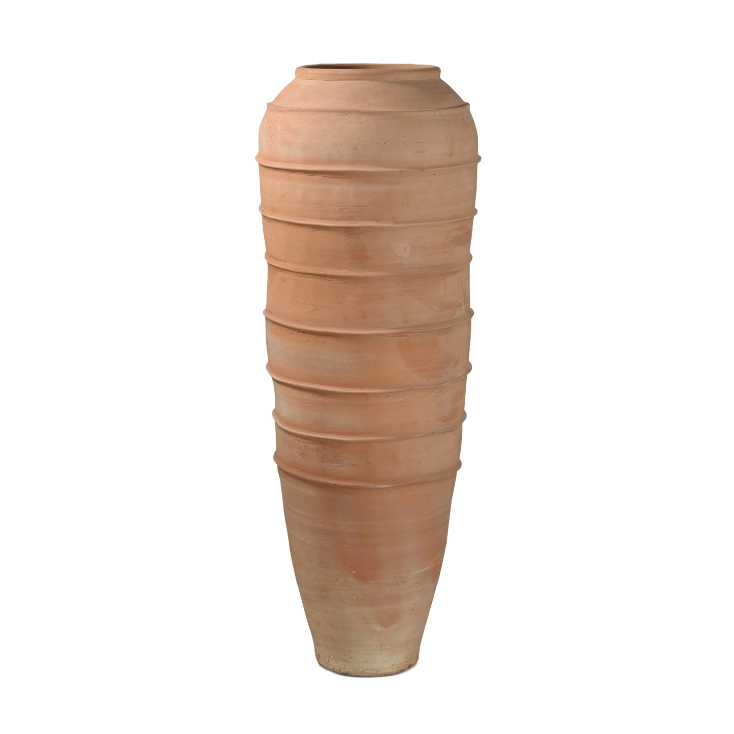 Ridged Short Terracotta Urn