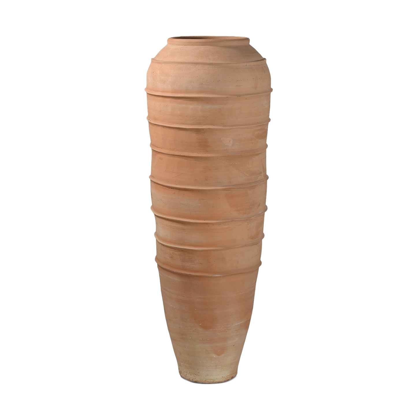Ridged Short Terracotta Urn