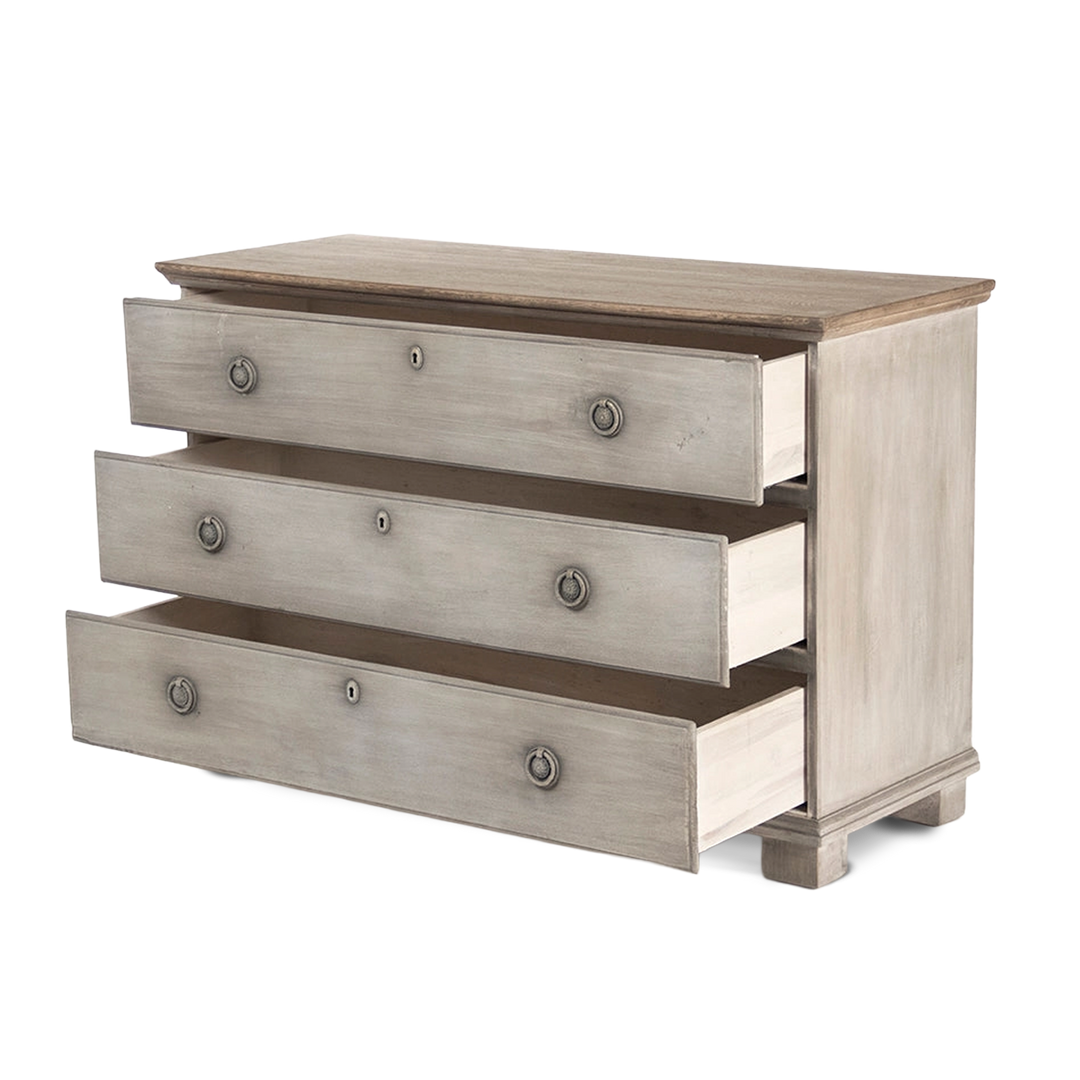 Robert Three Drawer Chest open drawers