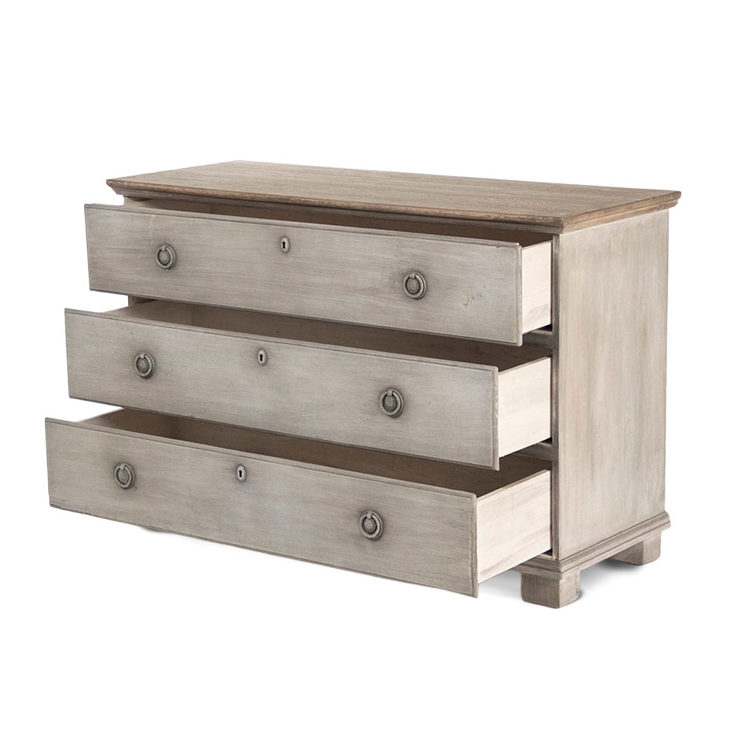 Robert Three Drawer Chest open drawers