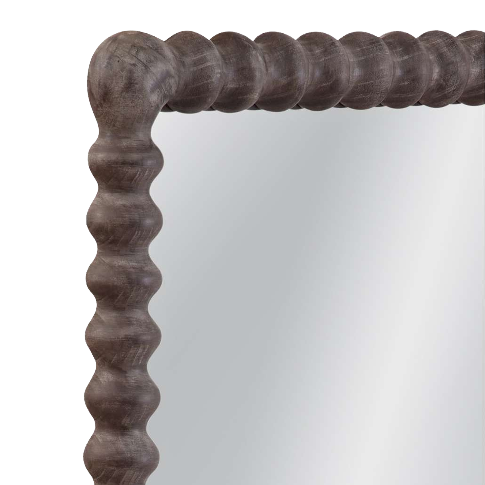 Scalloped Dark Wood Mirror details