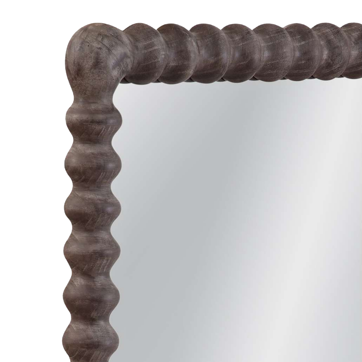 Scalloped Dark Wood Mirror details