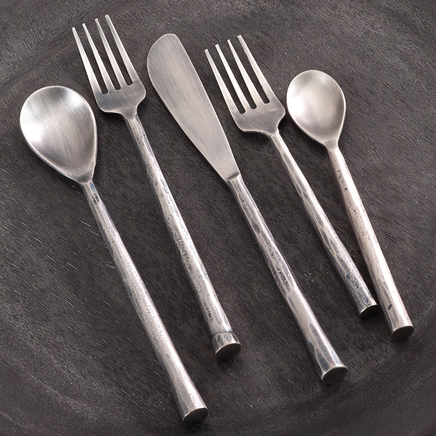 Sheffield Stainless Steel Flatware Set of 5 on a plate