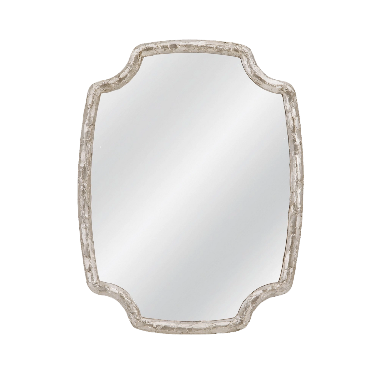 Silver Leaf Stone Mirror