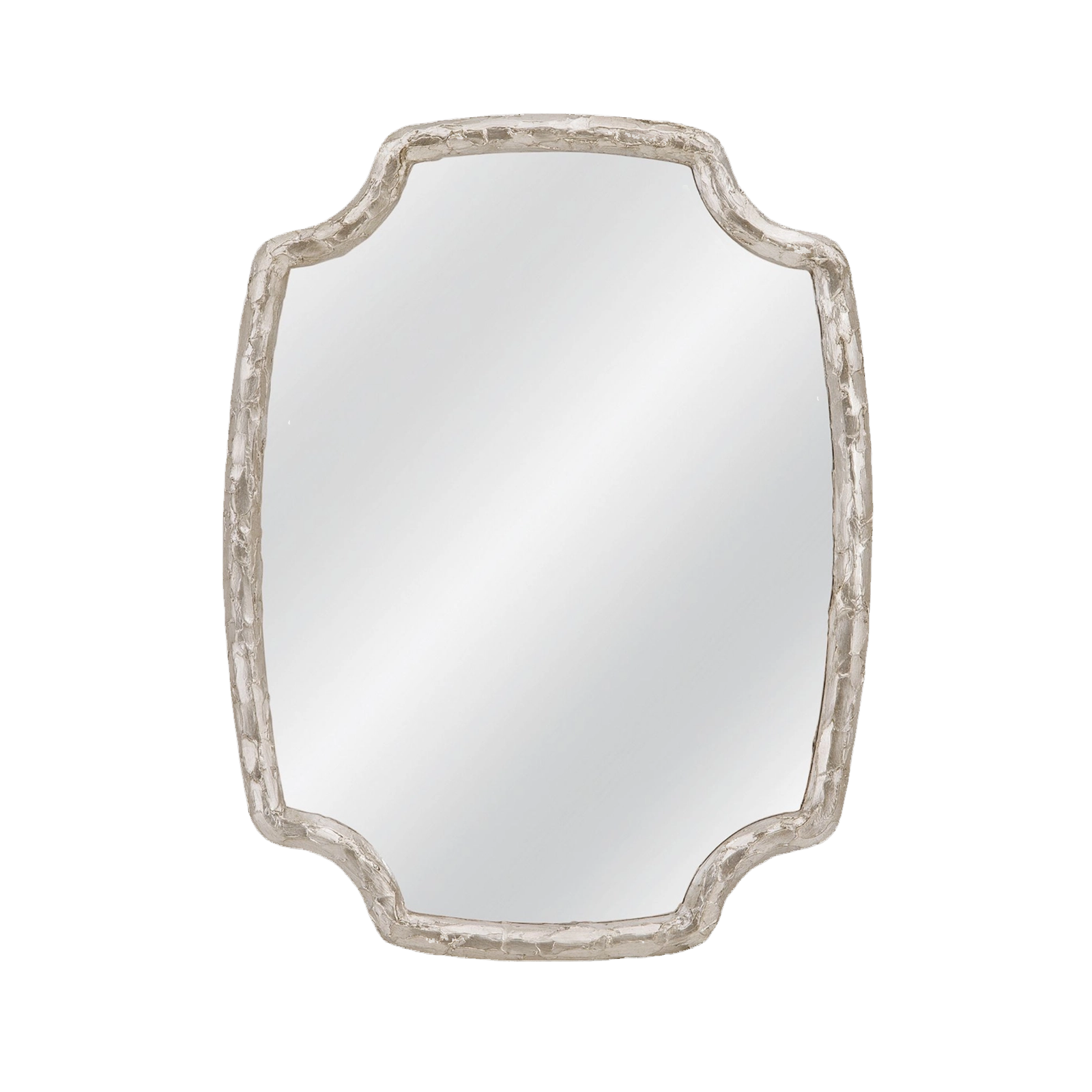 Silver Leaf Stone Mirror