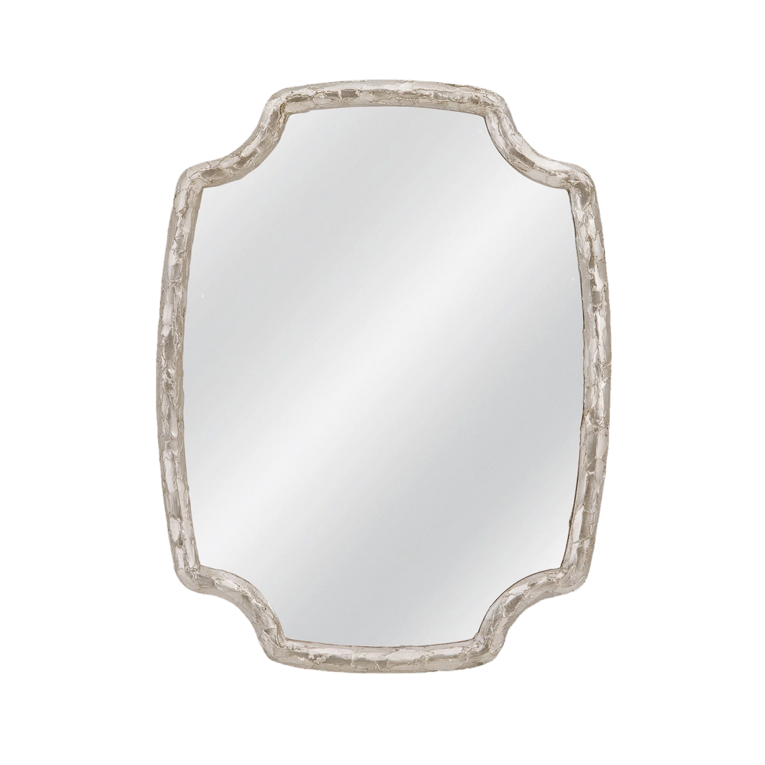 Silver Leaf Stone Mirror