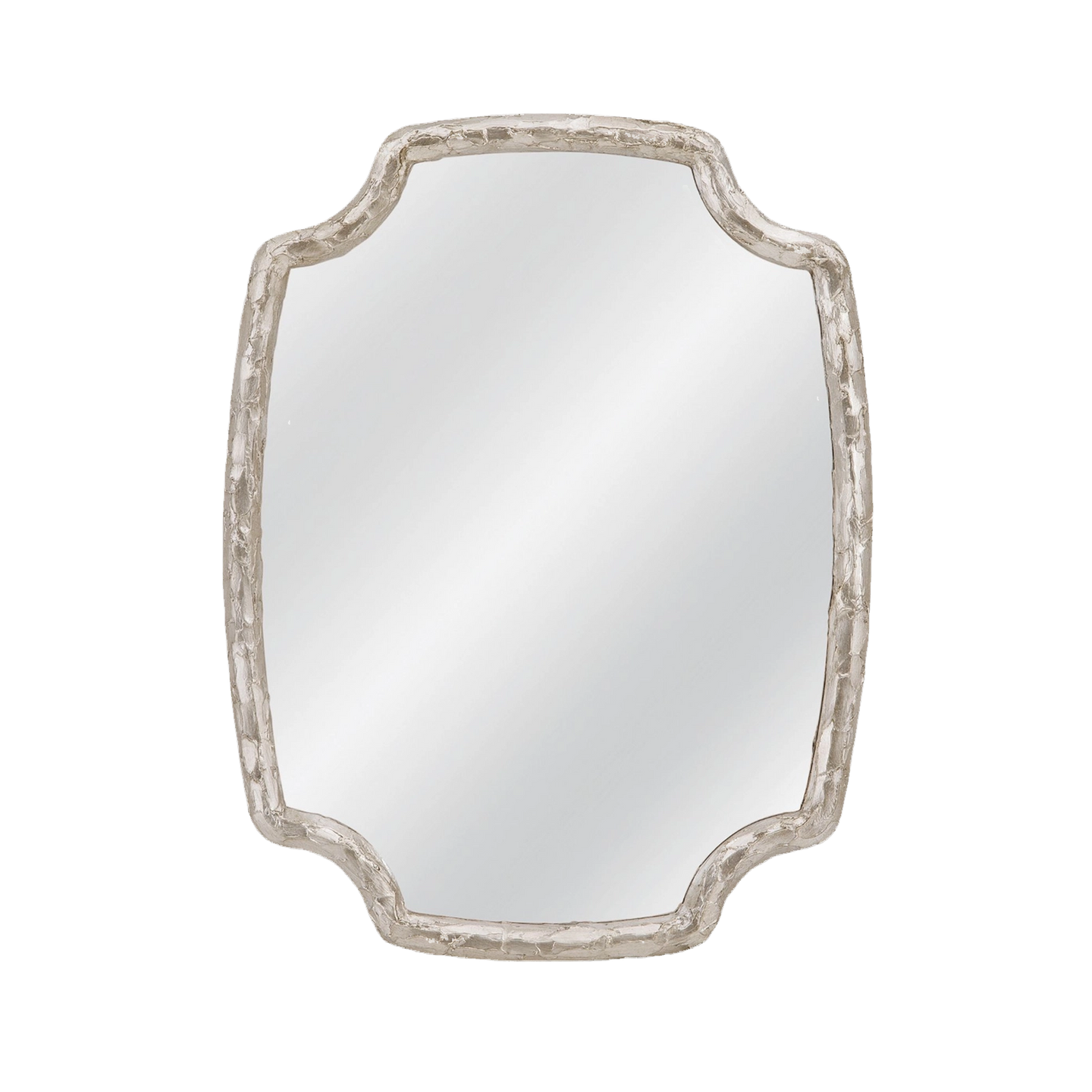 Silver Leaf Stone Mirror
