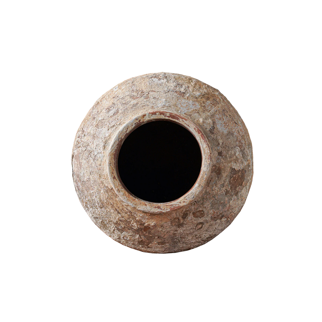 Small Brown Clay Water Pot top