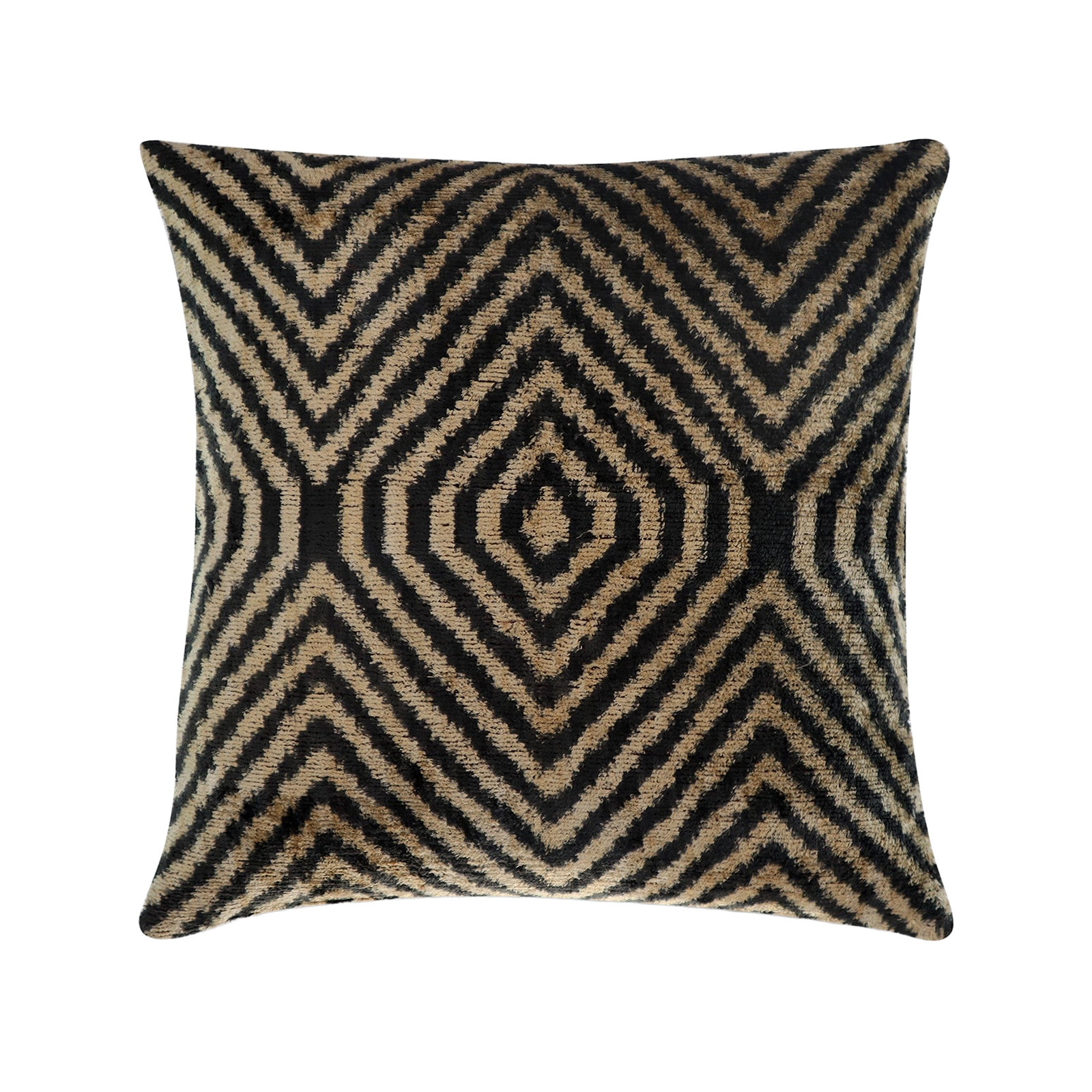 Stephanie Black Geometric Pillow diamond pattern