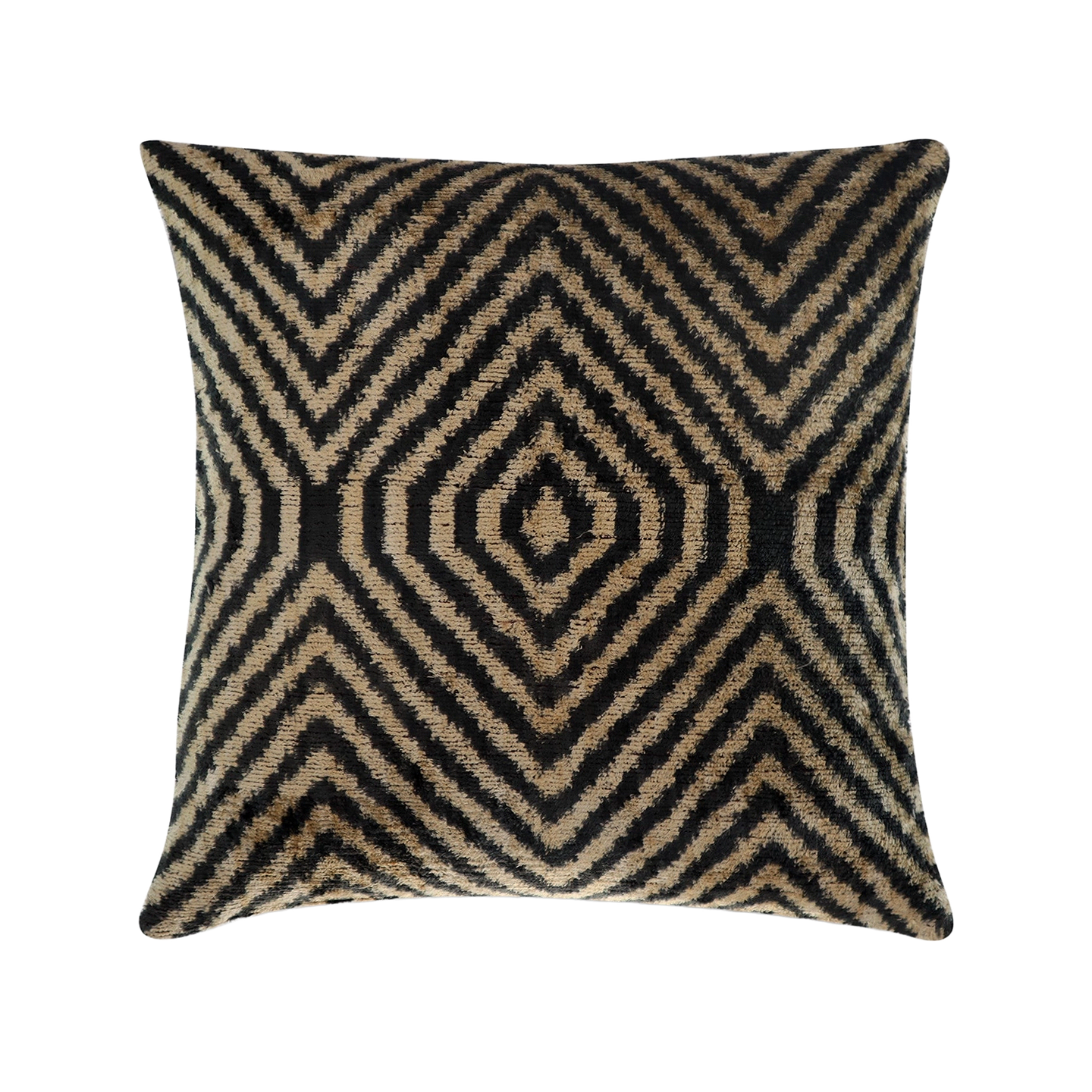 Stephanie Black Geometric Pillow diamond pattern