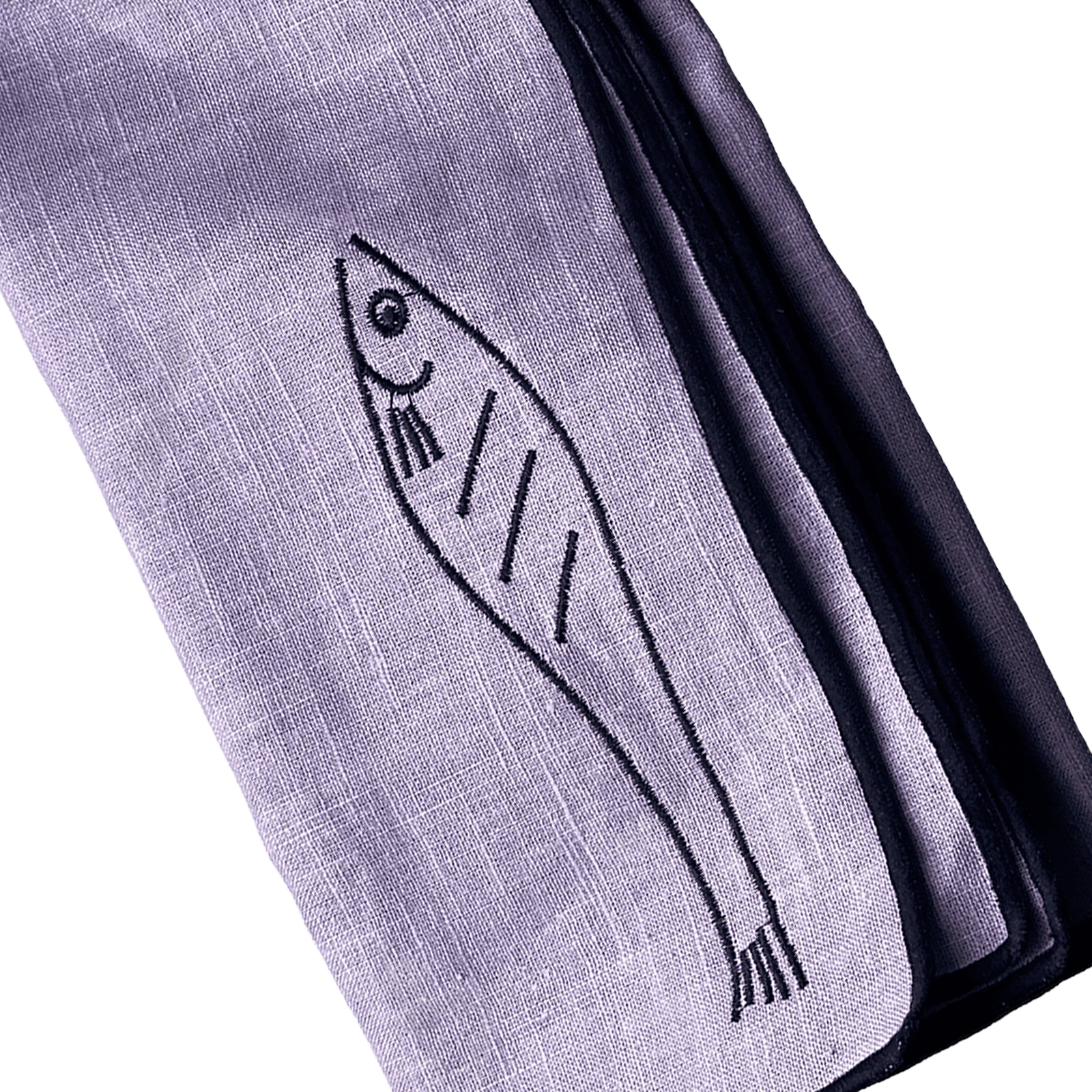 Stitch Border Napkin Set of 4 - Sardine illustration closeup
