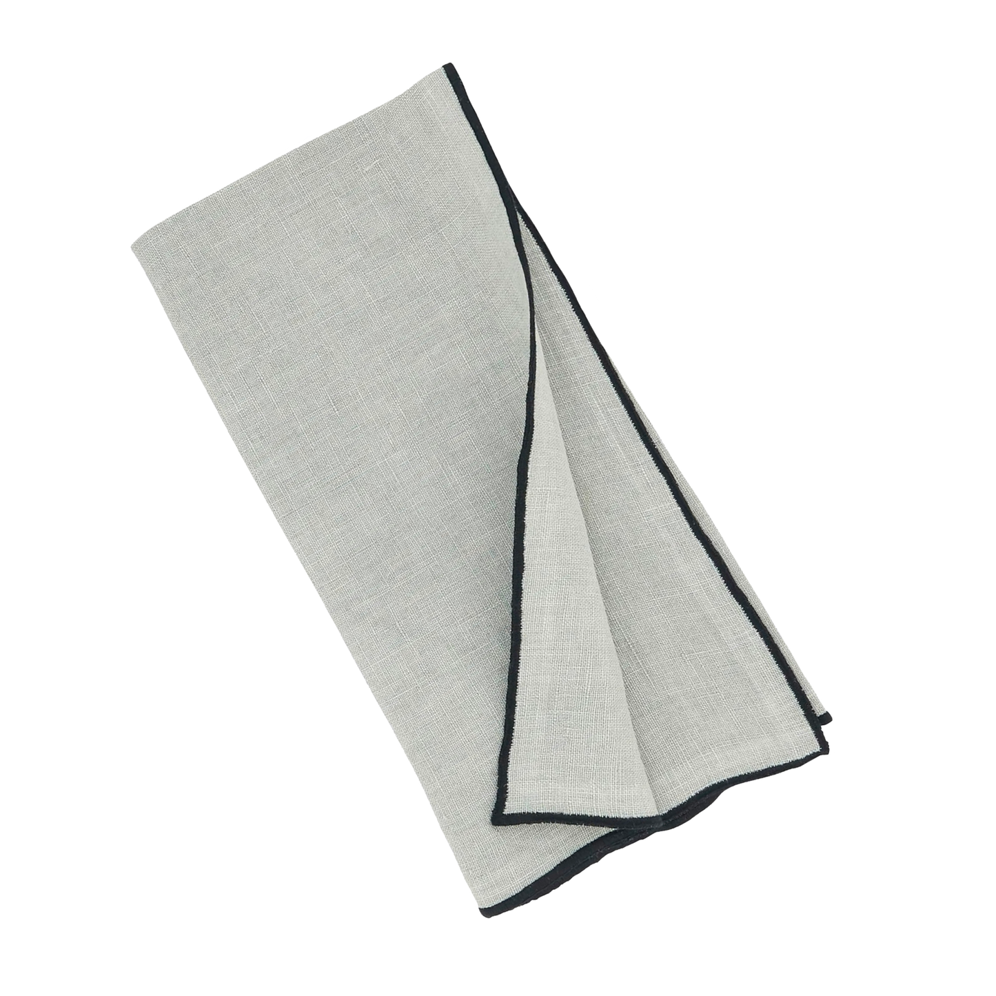 Stonewashed Stitch Border Napkin Set - Grey single