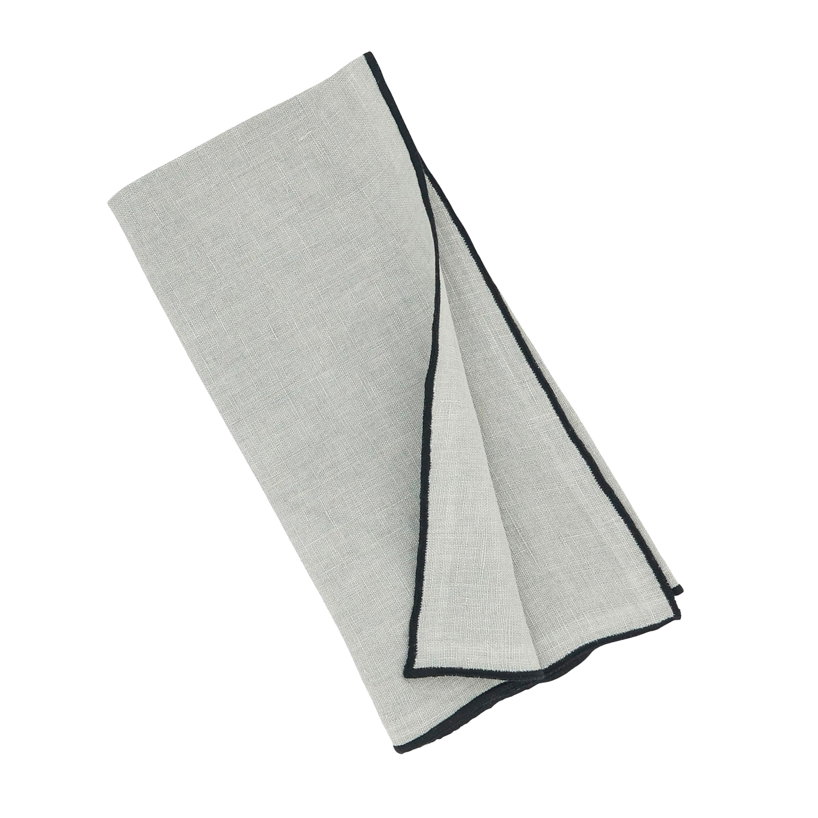 Stonewashed Stitch Border Napkin Set - Grey single