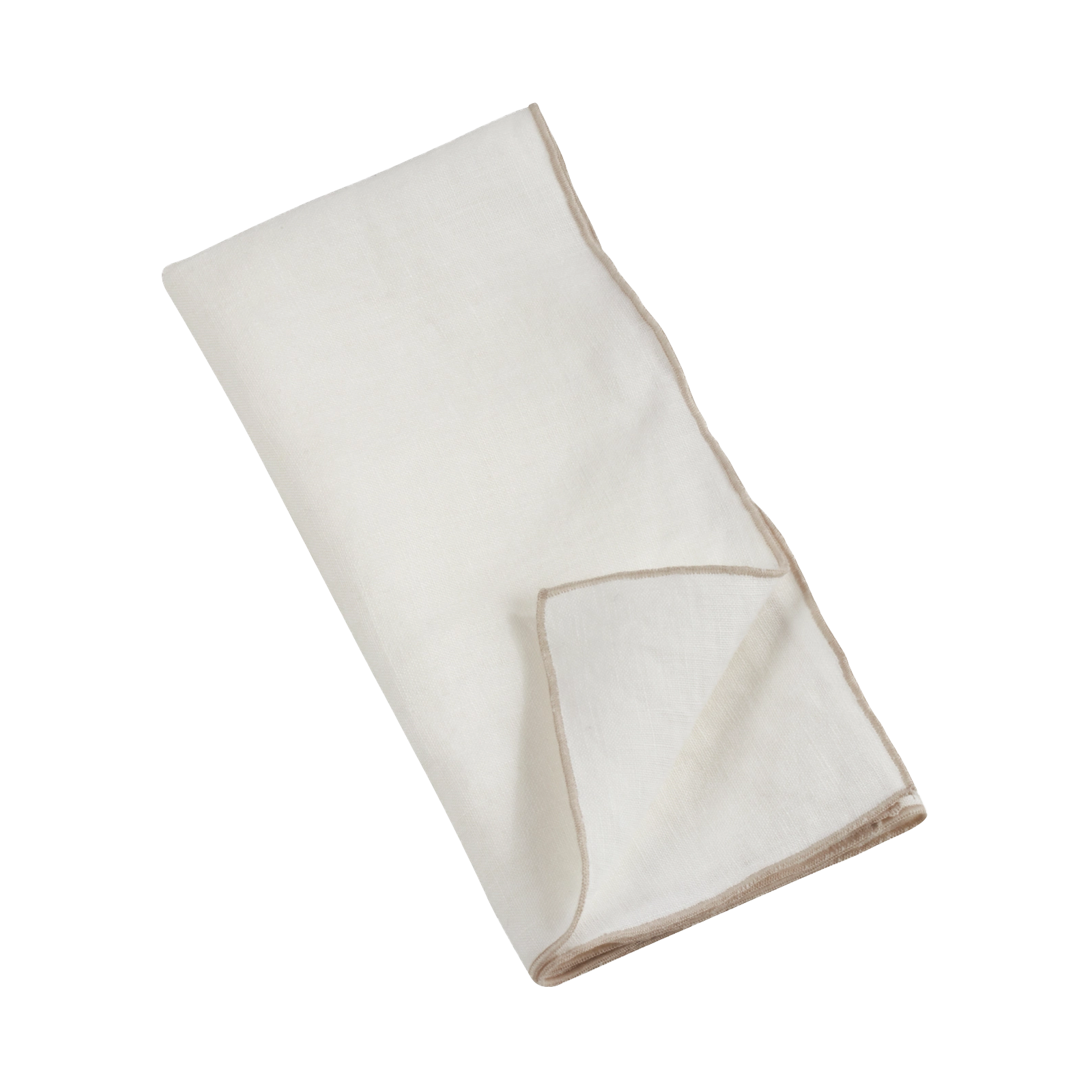 Stonewashed Stitch Border Napkin Set of 4 - Ivory