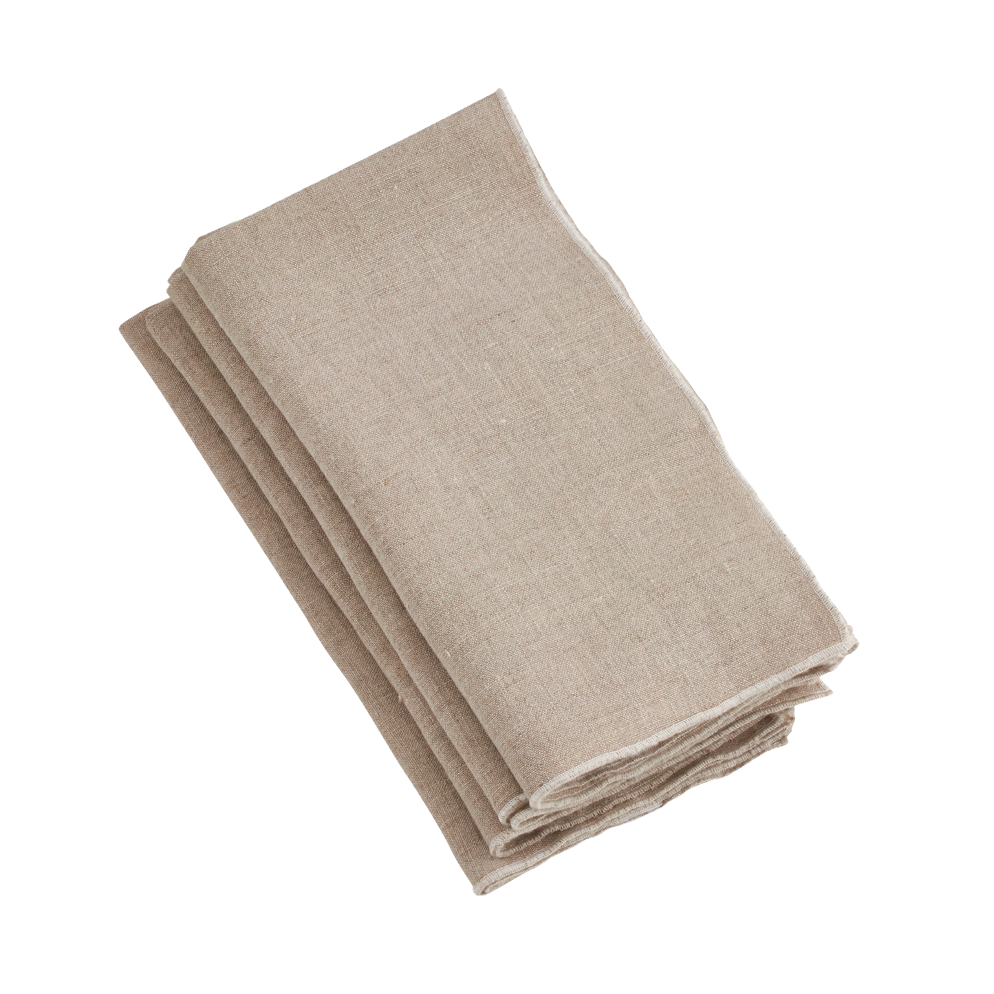 Stonewashed Stitch Border Napkin Set - Natural