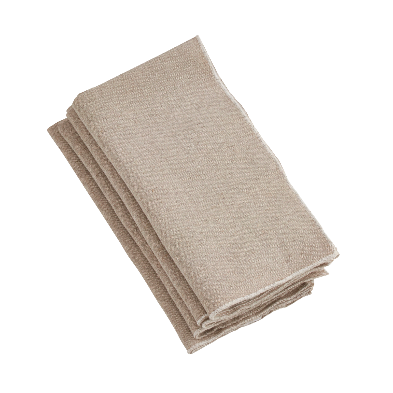 Stonewashed Stitch Border Napkin Set - Natural