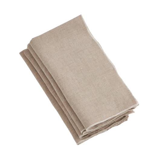 Stonewashed Stitch Border Napkin Set - Natural