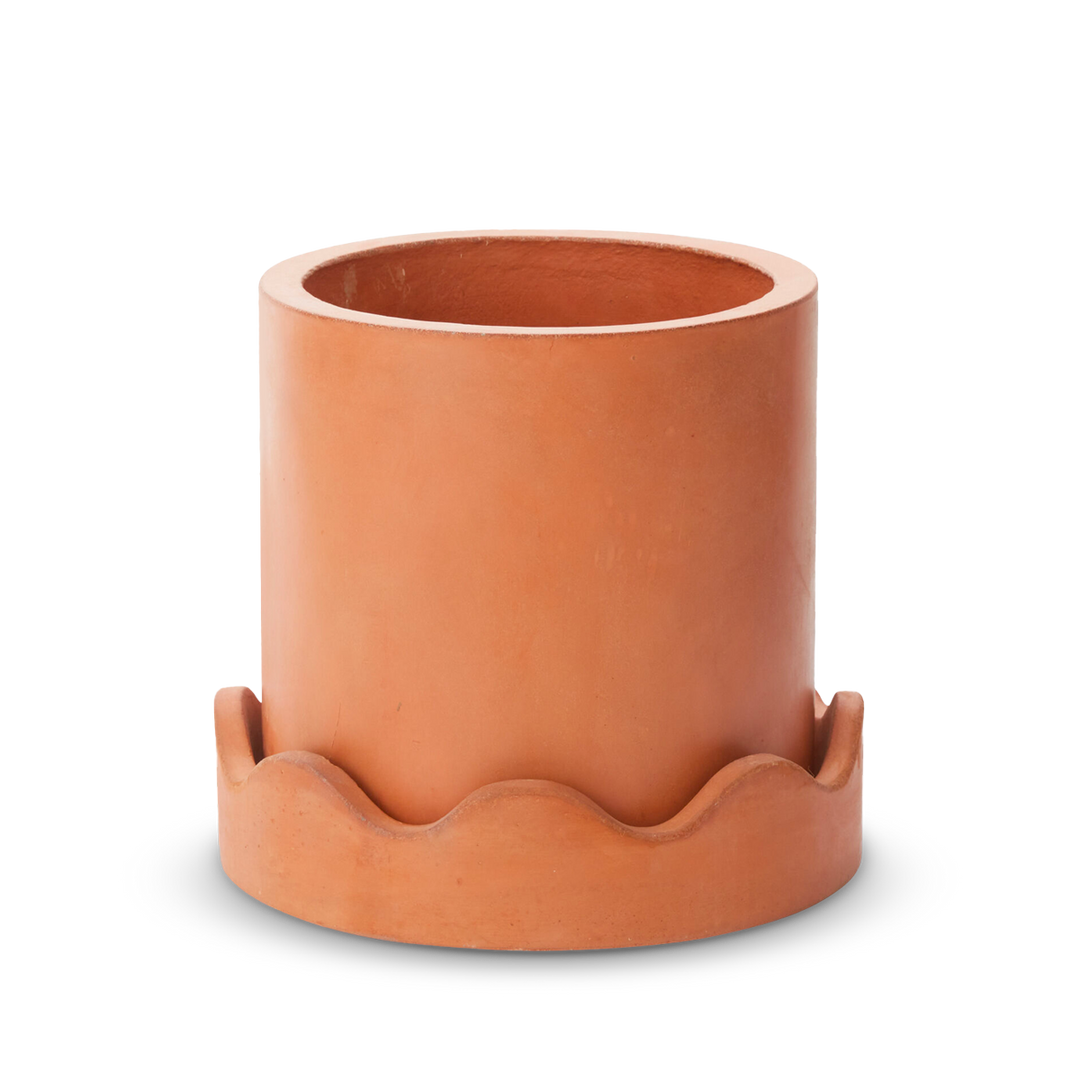 Small Terracotta Wave Pot