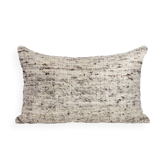 Textured Wool Lumbar Pillow - Gray