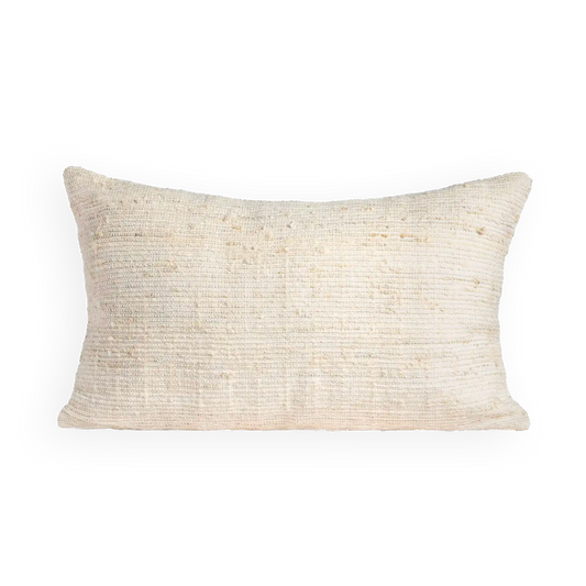 Textured Wool Lumbar Pillow - Ivory