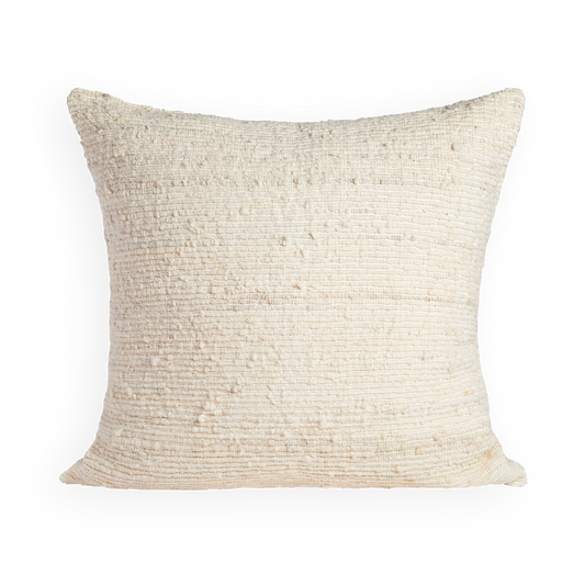 Textured Wool Throw Pillow - Ivory